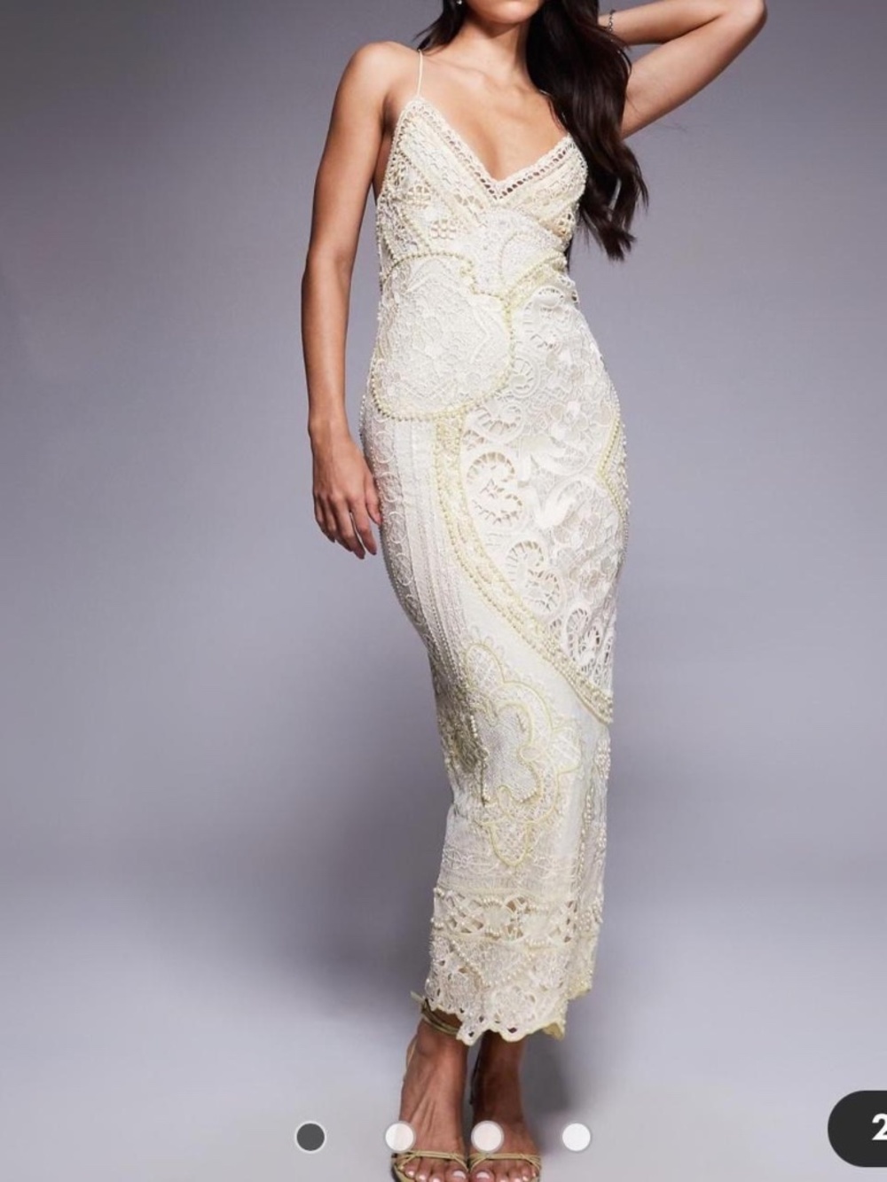 ASOS Design Women's Cream and White Dress